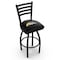 Holland Bar Stool Co 25" Blk Wrinkle Western Michigan Swivel Bar Stool, Ladder Back L01425WestMI - alternate 1
