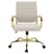 Leisuremod Benmar Leather Office Chair with Gold Frame, Tan BOG19TL - alternate 6