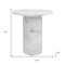 Homeroots 16" White Marble and Wood Round Pedestal End Table 554639 - alternate 5