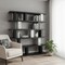 Homeroots 71" Black And White Wood And Faux Marble Five Tier Geometric Bookcase 722398 - alternate 4