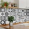 Homeroots 12" X 12" Black White and Gray Mosaic Peel and Stick Removable Tiles 556401 - alternate 3