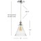 Jonathan Y Goldwater 7.5 in. Adjustable Drop Metal/Glass LED Pendant, Chrome JYL3514B - alternate 10