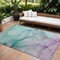 Homeroots 9' X 12' Green Abstract Washable Non Skid Indoor Outdoor Area Rug 559791 - alternate 1