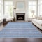 Homeroots 9' X 12' Sky Blue And Navy Blue Striped Washable Indoor Outdoor Area Rug 577809 - alternate 5