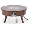 Leisuremod Walbrooke Outdoor Patio Aluminum Round Fire Pit Side Table with Lid and Fire Glass, Brown WBR-29-GL - alternate 6
