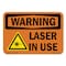 Signmission Laser In Use ANSI, 10 Inch X 7 Inch, Plastic Sign OS-WS-P-710-L-12662 - alternate 1