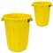 Magnum Tool 55 Gallon Trash Can, High-Vis Yellow, Construction Grade, Heavy Duty Plastic (2 Pack) CMTC-C000-55Y02 - alternate 1