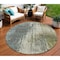Homeroots 8' Sage Beige And Brown Round Abstract Washable Indoor Outdoor Area Rug 587322 - alternate 1