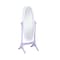 Homeroots 59" Purple And White Wood Freestanding Oval Framed Cheval Mirror 468369 - alternate 1