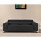 Homeroots 89" Dark Gray Italian Leather Sofa With Silver Legs 476517 - alternate 6