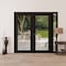 Vdomdoors Front Exterior Prehung Metal-Plastic Double Doors Clear Glass / MANUX 8666 Matte Black / Office Com MANUX8666DEXD-BLK-W72+12xH80-LH-I - alternate 2