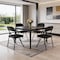 Homeroots Set of Four Black Faux Leather and Steel Folding Chairs, 4PK 719405 - alternate 4