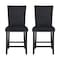 Homeroots Set of Two 25" Black Wood and Velvet Counter Height Bar Chairs 564781 - alternate 6
