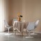 Fabulaxe Mid-Century Modern White Tulip Side Chair with Grey Cushioned Seat - Stylish and QI004628.GY.2 - alternate 8