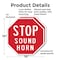 Signmission Stop Sound Horn, 10 inch X 10 inch, Plastic Sign, 2PK OC-P-2PACK-10-12 - alternate 7