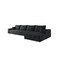Homeroots 135" Black Corduroy Modular Compression Foam Sofa With Toss Pillows 712967 - alternate 3