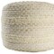 Homeroots 18" Natural And Ivory Cotton Blend Round Striped Pouf Ottoman 551564 - alternate 5