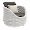 Homeroots 34" Gray And White Fabric Club Chair And Toss Pillow 564977 - alternate 5
