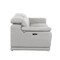 Homeroots 175" Light Gray Italian Leather Reclining Metal USB Sofa 720415 - alternate 6