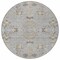 Homeroots 8' Gray Beige And Ivory Round Floral Washable Indoor Outdoor Area Rug 605475 - alternate 6
