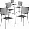Flash Furniture Black Steel Patio Arm Chair with Square Back, PK5 5-CO-2-BK-GG - alternate 1