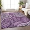 Homeroots 3' X 5' Purple And Charcoal Floral Medallion Washable Indoor Outdoor Area Rug 603191 - alternate 5