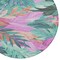 Homeroots 8' Teal Blue And Aqua Round Floral Washable Indoor Outdoor Area Rug 611134 - alternate 5
