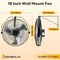 Edendirect 18 Inch Metal Wall Mount Fan, 3-Speed High Velocity Fan with 2600 CFM, for Warehouse, Industrial ZRZHUMI-AC-DSV31BG-18BK - alternate 6