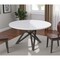 Homeroots 47" White and Gray Wood and Stainless Steel Cross Leg Base Round Top Dining Table 555176 - alternate 4
