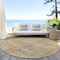 Homeroots 8' Linen And Wheat Round Aztec Washable Indoor Outdoor Area Rug 615550 - alternate 5