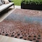 Homeroots 10' X 14' Terra Cotta Blue And Black Abstract Washable Indoor Outdoor Area Rug 603100 - alternate 1