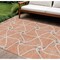 Homeroots 8' X 10' Salmon And Ivory Geometric Washable Indoor Outdoor Area Rug 612902 - alternate 1
