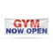 Signmission Gym Now Open, 18 Inch x 48 Inch, Vinyl Banner B-30684 - alternate 1