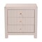 Baxton Studio Javianne End Table with Striped Faux Leather - 3-Drawer Storage Cabinet with Gold Knobs 267-14622-ZORO - alternate 7