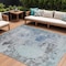 Homeroots 10' X 14' Turquoise Denim Blue And Gray Abstract Washable Indoor Outdoor Area Rug 630818 - alternate 1