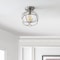 Jonathan Y Alba 8.5" Metal Orb LED Flush Mount, Nickel JYL9515B - alternate 4