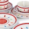 Gibson Home Heidy 12 Piece Hand Painted Durastone Dinnerware Set in Red 134292.12R - alternate 6