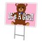 Signmission Its A Girl! Yard Sign & Stake outdoor plastic coroplast window C-1216 Its A Girl! - alternate 1