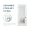Reso 72 in. x 80 in.Bi-Parting Solid Core White Primed French Door Catch Ball Frosted Glass Matte Black RID-7280-1LTF-MB-T - alternate 5