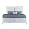 Homeroots Gray and White Wood And Upholstery Lighted Queen Bed Frame 634338 - alternate 3