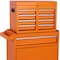 Homeroots Set of Two Orange Multi-Tier Steel Rolling Cabinet With Lid, 2PK 714593 - alternate 3