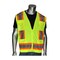 Pip ANSI Type R Class 2 Two-Tone Eleven Pocket Surveyors Vest, Solid Front/Mesh Back and "D" Ring Access 302-0500D-LY/2X - alternate 1