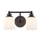 Jonathan Y Lydia 14" 2-Light Farmhouse Cottage Metal LED Vanity Light w/ Frosted Glass Shades, Oil Rubbed Bronze JYL7550C - alternate 1