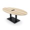 Skutchi Designs Oval Conference Table With Power Unit, 48 in W, 84 in L, Brown HAR-OVL-48X84-DOU.BK-K525-EBLK - alternate 1