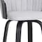 Homeroots 30" Light Gray And Black Fabric Swivel Bar Height Bar Chair 534425 - alternate 6