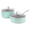 Martha Stewart Lockton 14 Piece Ceramic Nonstick Aluminum Cookware Set in Martha Blue 128112.14R - alternate 4
