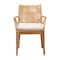 Bali & Pari Storsel Modern Bohemian Natural Rattan and Teak Wood Dining Armchair 232-13251-ZORO - alternate 6