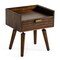 Homeroots Classic Dark Walnut Acacia Wood Nightstand with Single Drawer 473026 - alternate 1