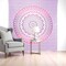 Homeroots 92" X 84" Pink And White Mandala Cotton Hanging Tapestry 397399 - alternate 2