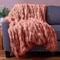 Lavish Home Oversized Ruched Faux Fur Blanket Plush Polyester Faux Fur Queen-Size Throw for Sofas & Beds HT-THROW1-PNK - alternate 5